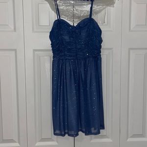 Blue Sparkly Homecoming/Mini Dress
